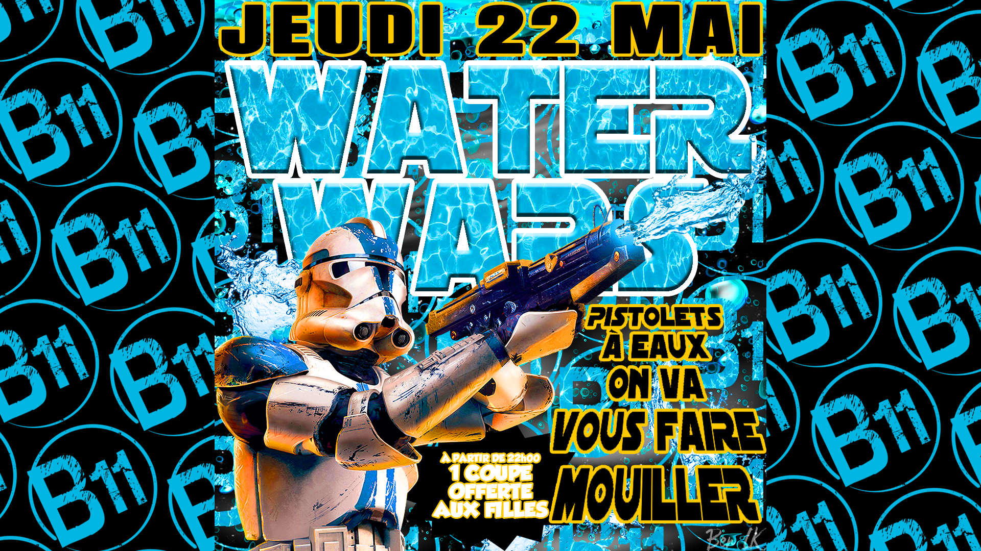 Affiche de soirée à thème au bar Bodega à Mérignac, près de Bordeaux, pour une soirée festive avec ambiance et animations pour de belles rencontres à partager.
