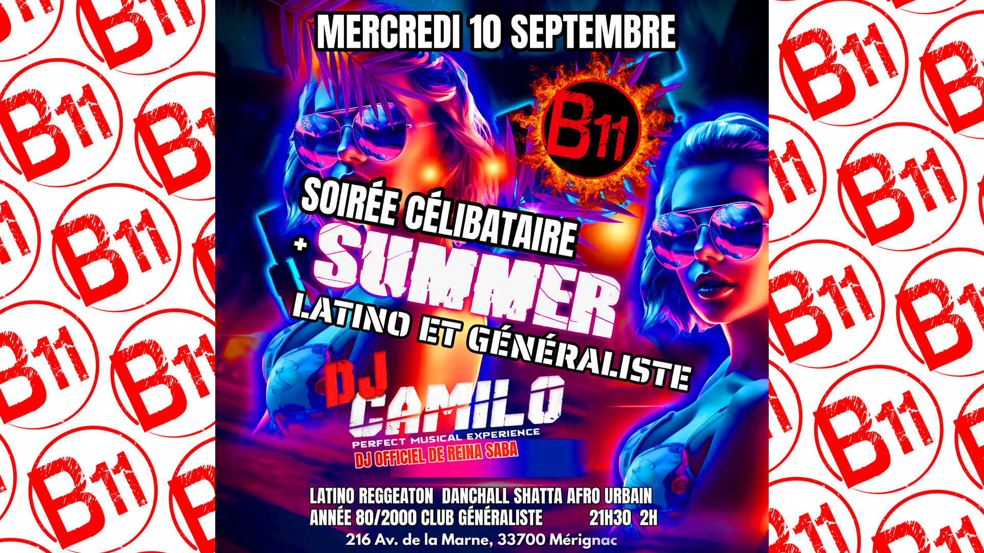 Affiche de soirée célibataires au bar Bodega à Mérignac, près de Bordeaux, pour une rencontre amicale et festive dans une ambiance conviviale.