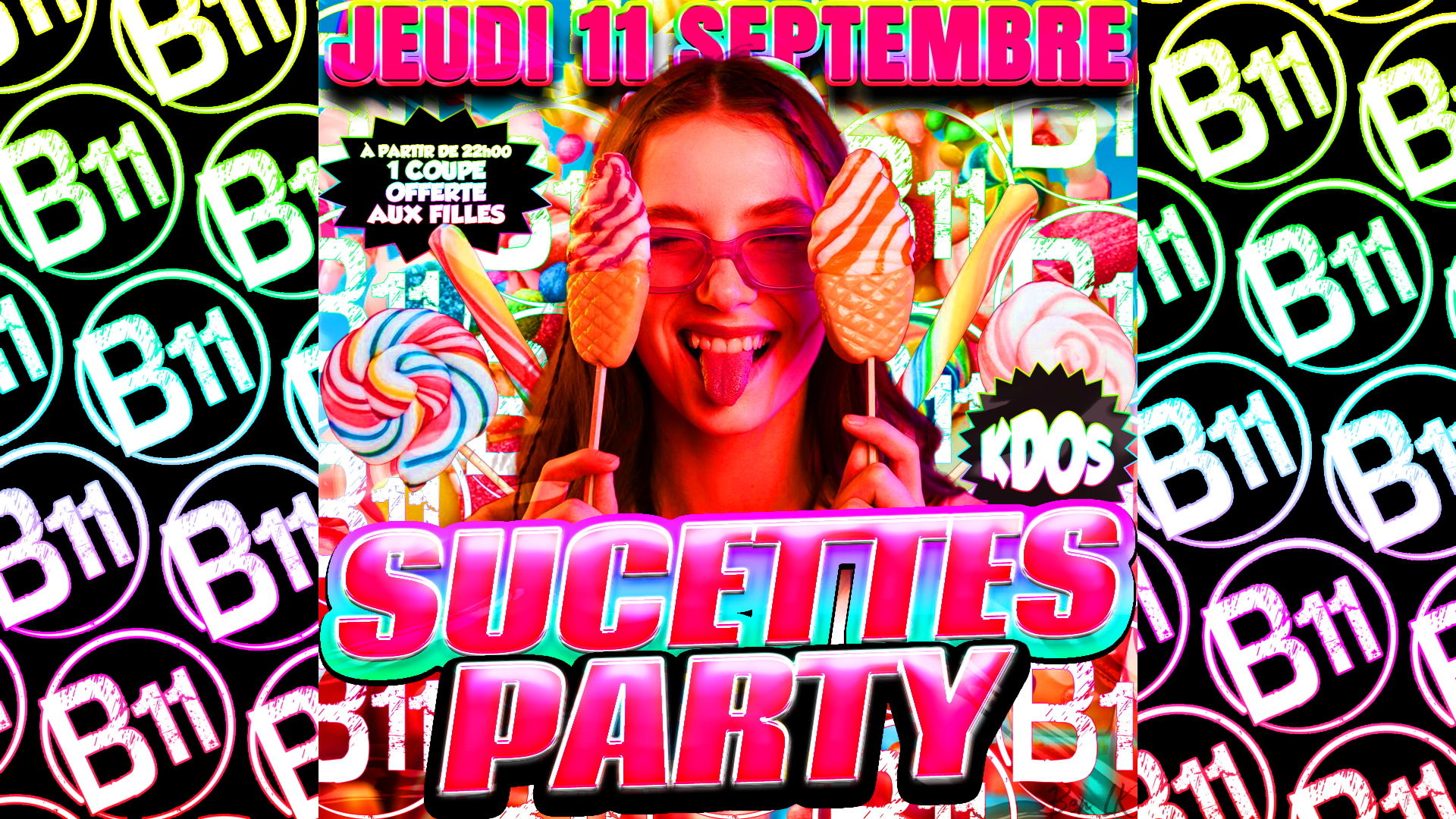 Affiche de soirée à thème au bar Bodega à Mérignac, près de Bordeaux, pour une soirée festive avec ambiance et animations pour de belles rencontres à partager.