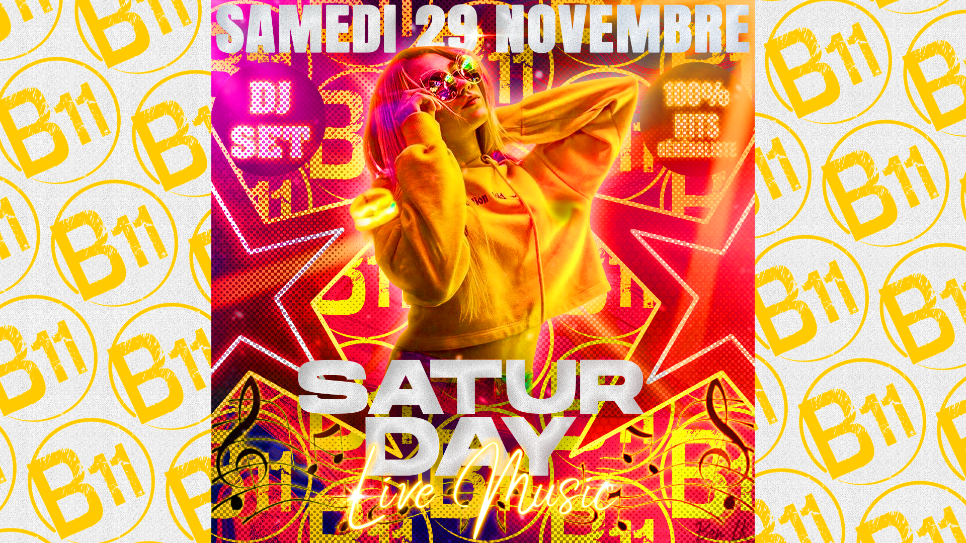 Affiche de soirée à thème au bar Bodega à Mérignac, près de Bordeaux, pour une soirée festive avec ambiance et animations pour de belles rencontres à partager.