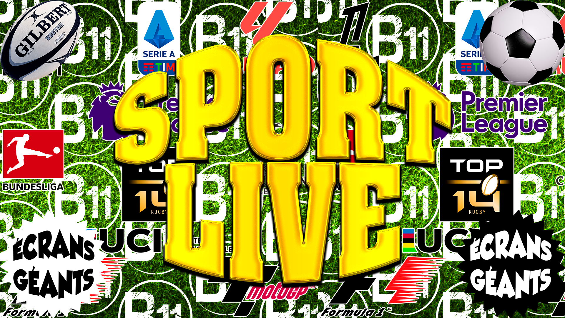 Affiche de sport, rugby, football en live sur écrans géants au bar Bodega à Mérignac, près de Bordeaux, pour une soirée festive avec ambiance et animations pour de belles rencontres à partager.