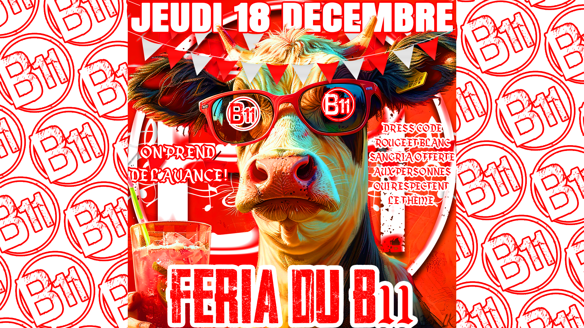 Affiche de soirée à thème au bar Bodega à Mérignac, près de Bordeaux, pour une soirée festive avec ambiance et animations pour de belles rencontres à partager.