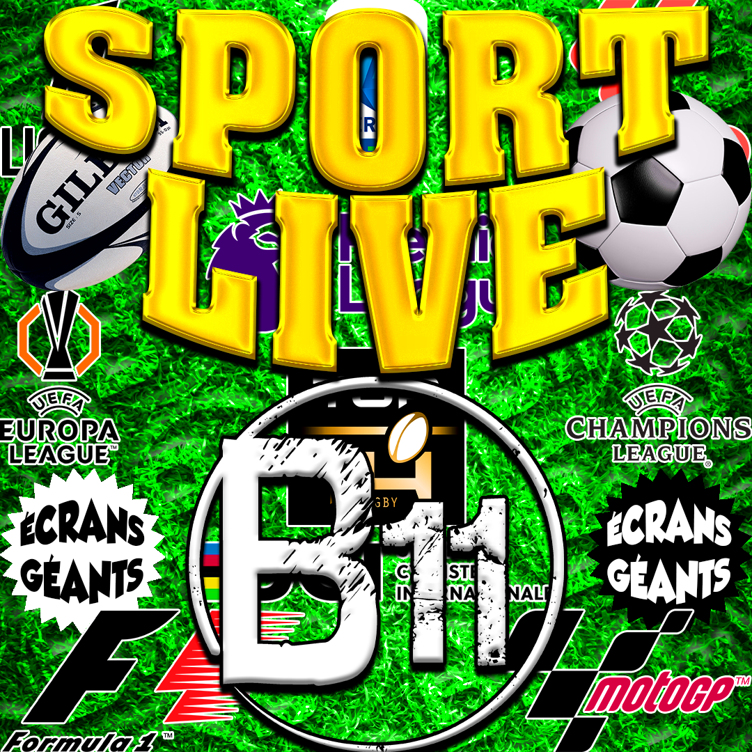 Affiche de sport, rugby, football en live sur écrans géants au bar Bodega à Mérignac, près de Bordeaux, pour une soirée festive avec ambiance et animations pour de belles rencontres à partager.